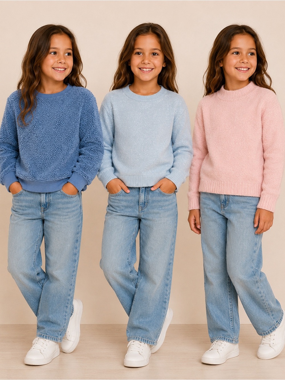 LOT OF 3 Girls Size 8 Sweater Bundle Gap Kids Old Navy Blue Pink | Cozy Tops